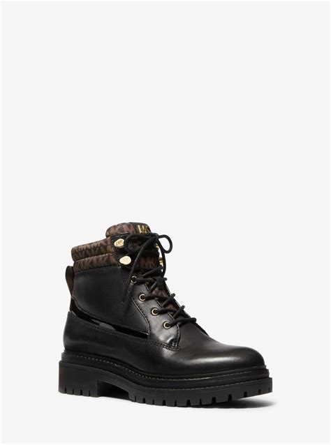 michael kors turner leather and logo boot|Turner Leather and Logo Boot .